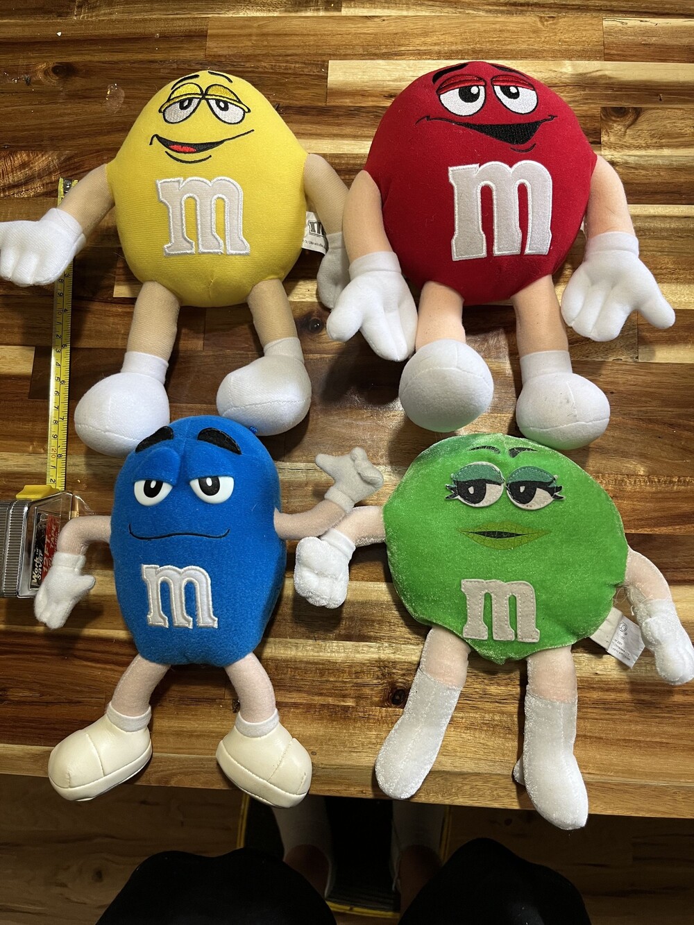 M&M Plush Toy Set of 4 Red Yellow Blue Green Character Candy Mascot Plush